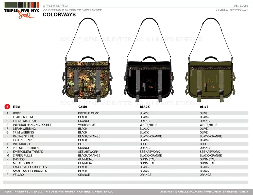 Messenger Bag Tech Pack Colorways